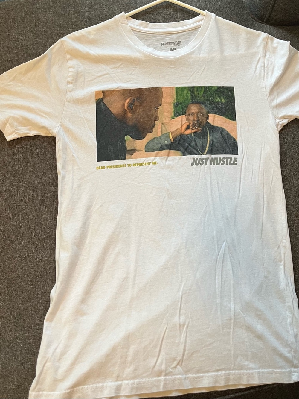 Used Streetwear Just Hustle Belly Graphic Tee